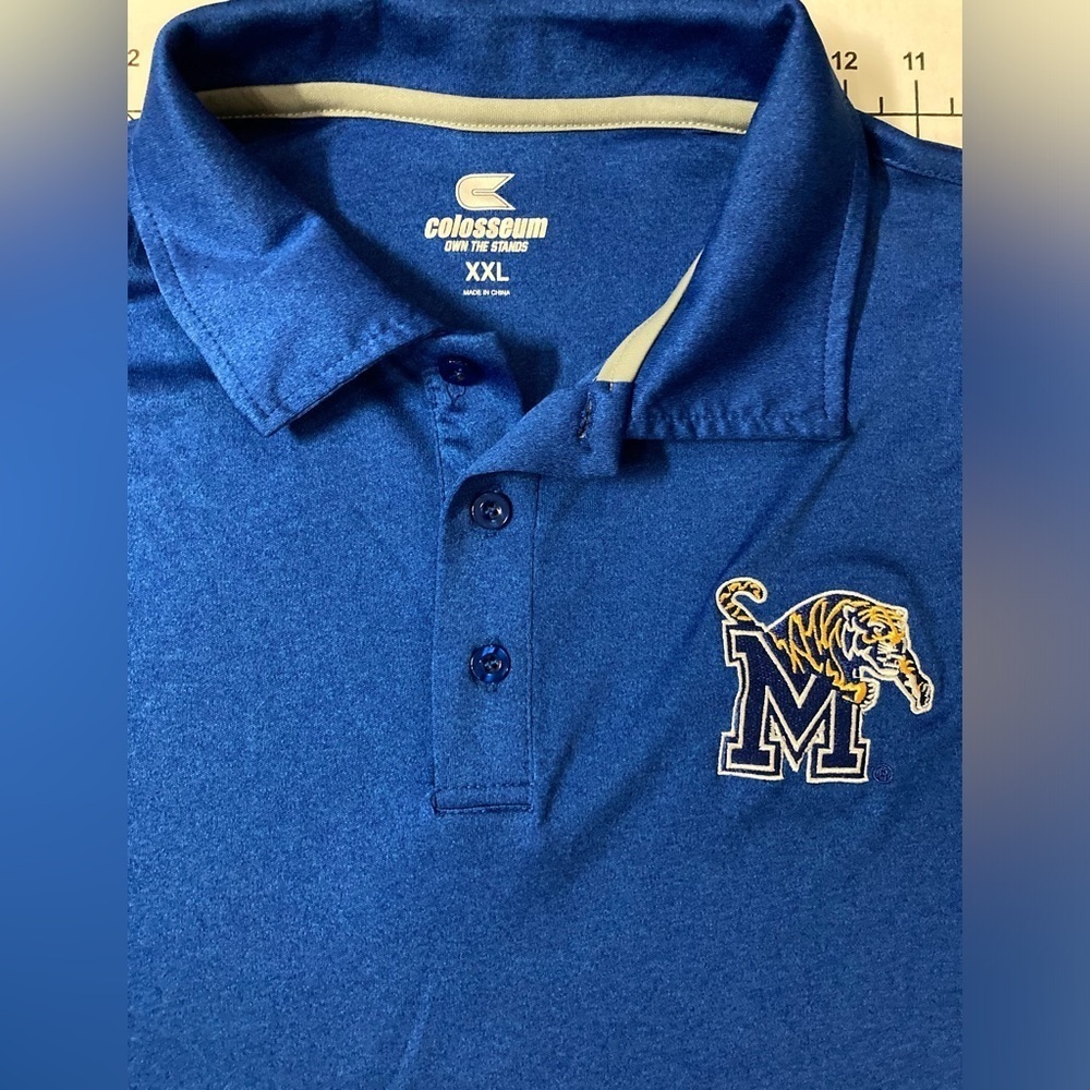 Colosseum Men’s XXL Memphis Tigers Blue‎ Polo Shirt